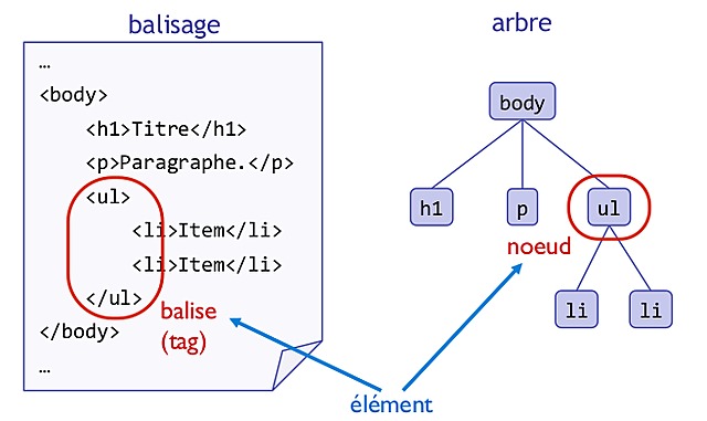 Standardisation des pages grâce au DOM (Document Object Model)