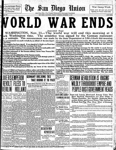 End of WWI