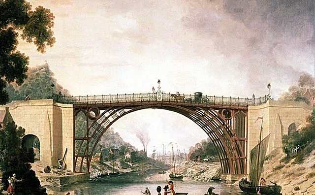 Se inaugura el primer puente construido con hierro, llamado ironbridge, ubicado en Coalbrookdale, Inglaterra.