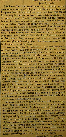 Typewritten memoir "For the Boche After War" - Longshaw Porritt