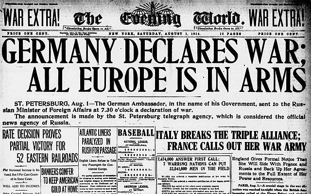 Germany declares war on Russia