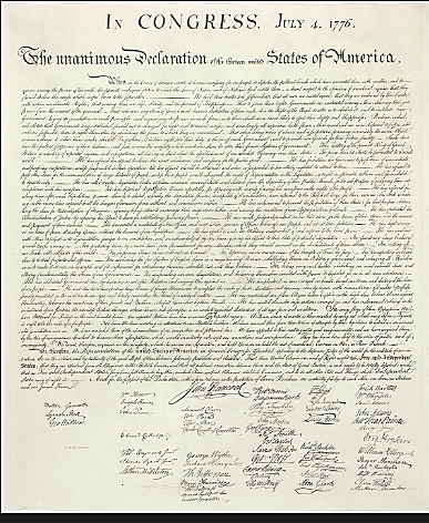 The Declaration of Independence is signed