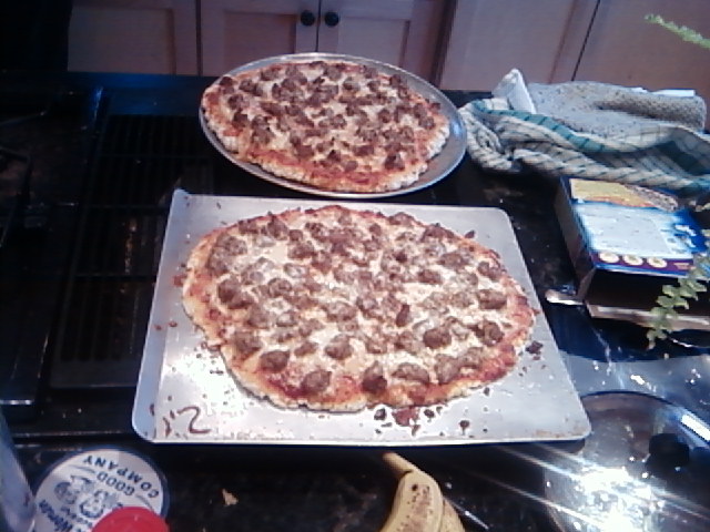 Made homemade pizza outside the Shoppe, where I work (#96)