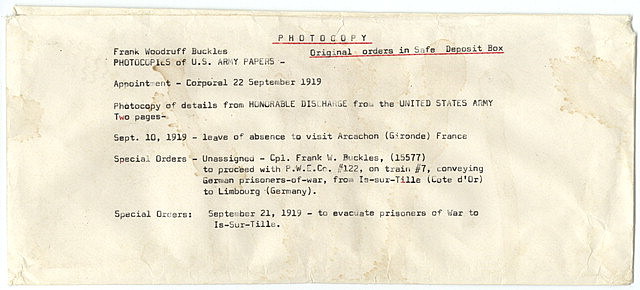 Envelope with military papers