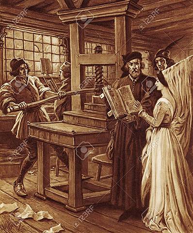 First printing press was established in England