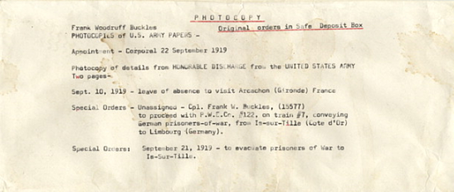 frank woodruff sent his letter home stating the war was over