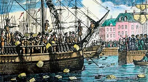 El motín del té de Boston.