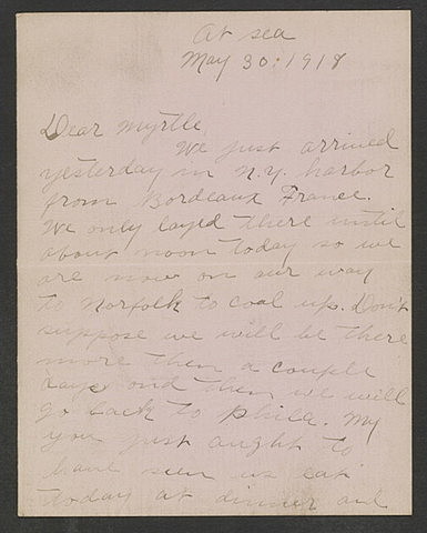 Letter to Myrtle from Henry McNutt