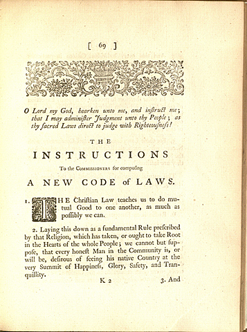 Catherine's Great Instruction was Published