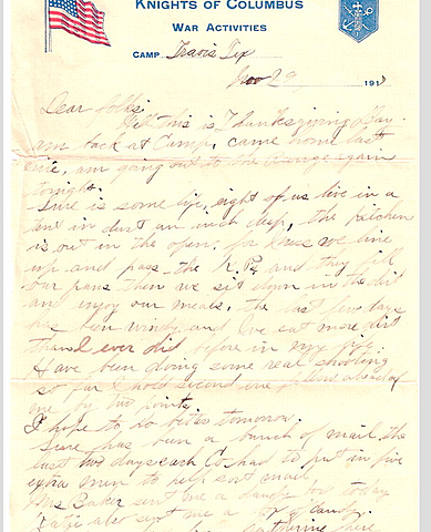 Letter from Camp Travis 11/29/1917