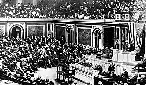 US President Woodrow Wilson Makes "Fourteen Points Speech to Congress