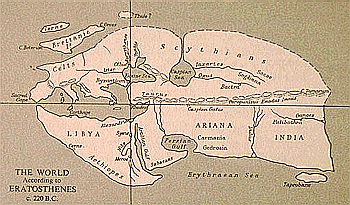 Eratóstenes elabora un mapa del mundo