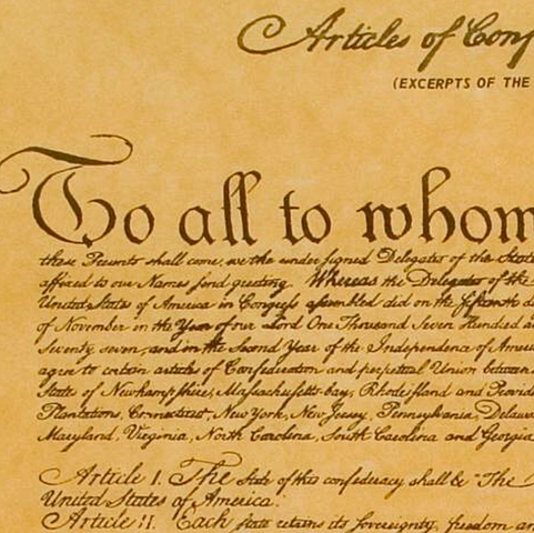 The Articles of Confederation are adopted by the states