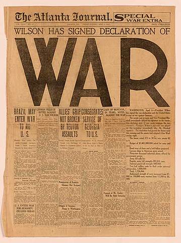 Wilson enters war