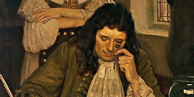 Leeuwenhoek inventa el microscopio simple para ver especímenes biológicos