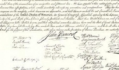 The Declaration of Independence is signed