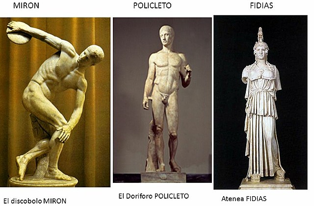 Fidias, Mirón y Policleto