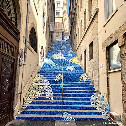 Morandet Margot - Déplacements du spectateur / Wenc : "l’escalier Mermet" ( Lyon 1er )