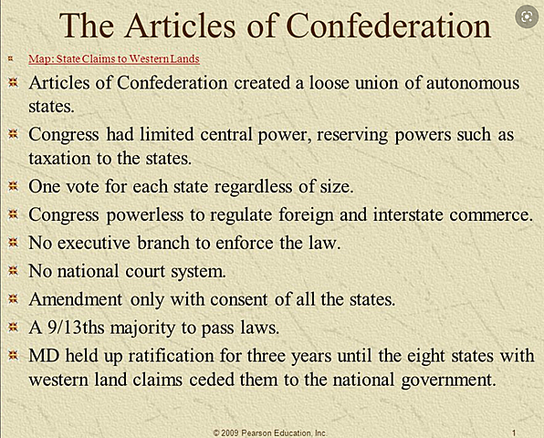 The articles of confederation