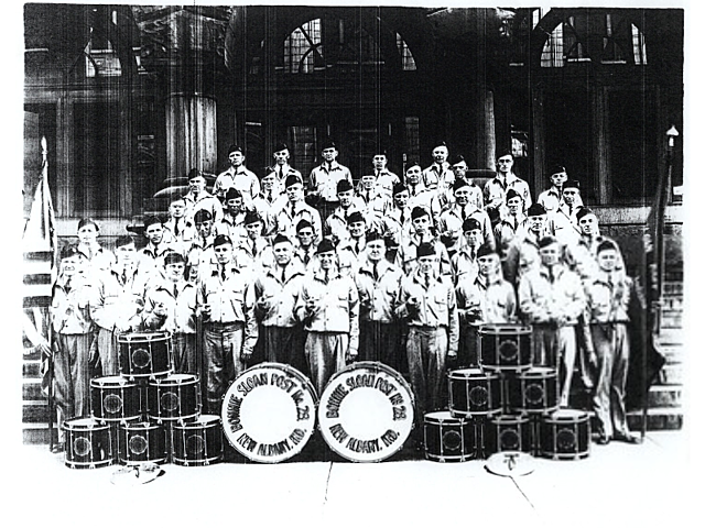 Photocopy of photograph of a military band, Bonnie Sloan Post No. 28, New Albany, Indiana
