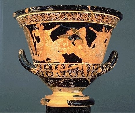 Arte Griego. Crátera de Eufronio. Hércules y Anteo. Periodo Arcaico