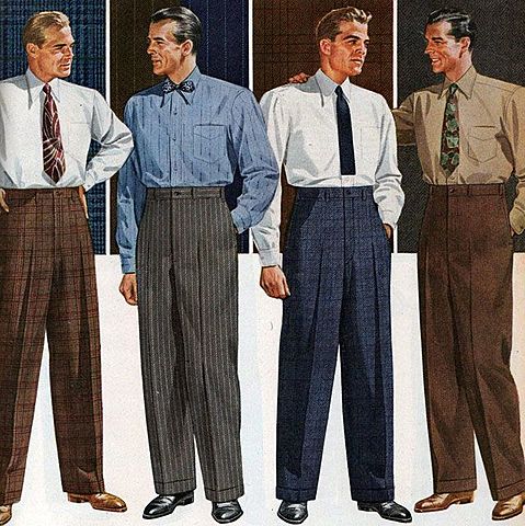 Mens fashion in the 40s