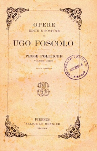 Foscolo scrive: "Le Odi"