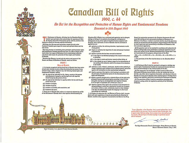 Canadian Bill of Rights Approved