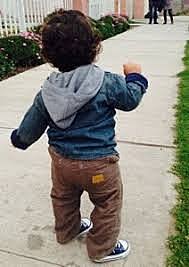 El primer dia que vaig caminar.