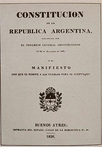 CONSTITUCIÓN DE LA REPÚBLICA DE ARGENTINA DE 1826