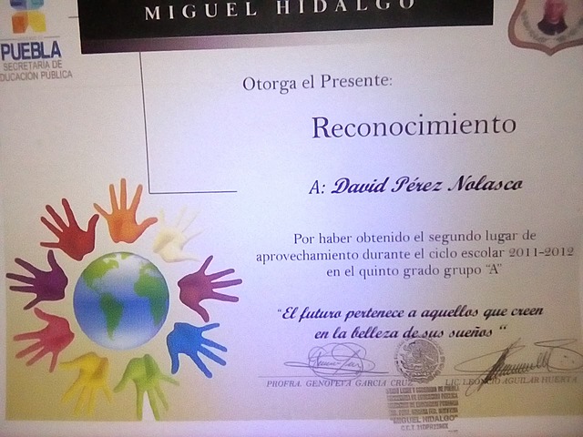 obtuve un reconocimiento