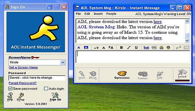 Lanzamiento de AOL Instant Messenger.