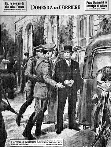 Mussolini viene fatto dimettere e arrestato