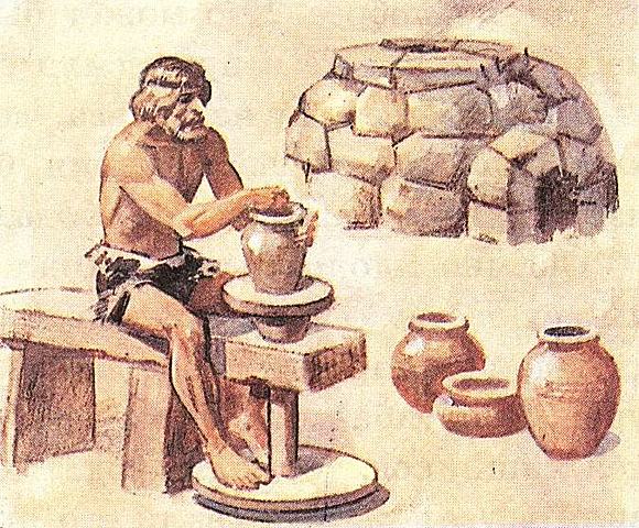 глиненая посуда изготовленая на гончарном круге.