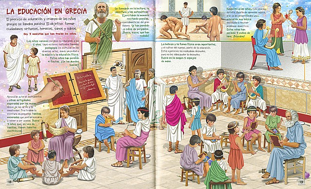 Educación de los niños y niñas en la antigüedad.