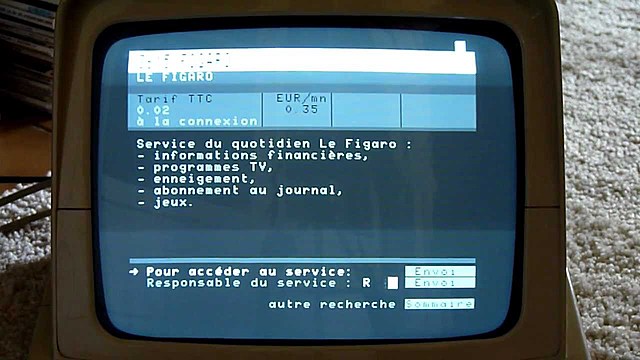 Surgió el servicio nacional llamado Minitel, lanzado por el servicio de correo francés.