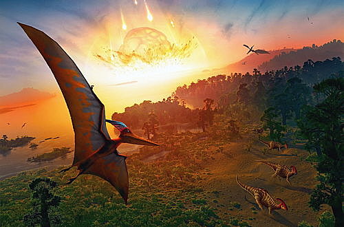 Era Mesozoica hace 251 m de años hasta 66 m de años (Triásico, Jurásico y Cretáceo)