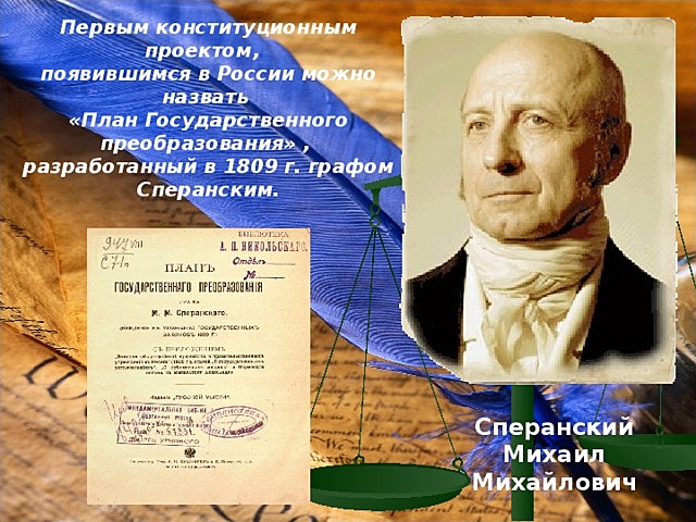 Проект конституции сперанского при александре 1 Проекты государственного переустройства первой четверти 19 века таблица сперанск