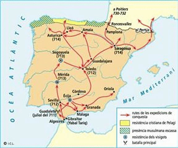 Els musulmans envaeixen la Península Ibèrica
