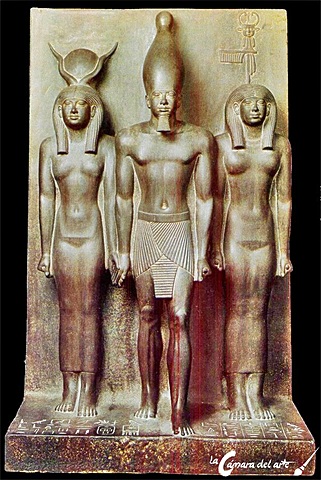 Arte Egipcio. Tríada de Micerinos. Imperio Antiguo.