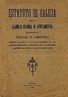 APROBACIÓN DO ESTATUTO DE GALICIA de 1931