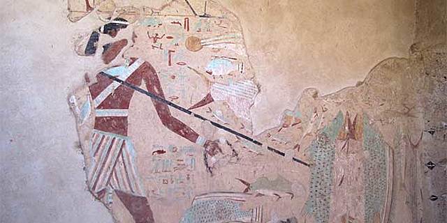 Arte Egipcio. Pintura de la Tumba de Ankhtifi. Primer Período Intermedio.