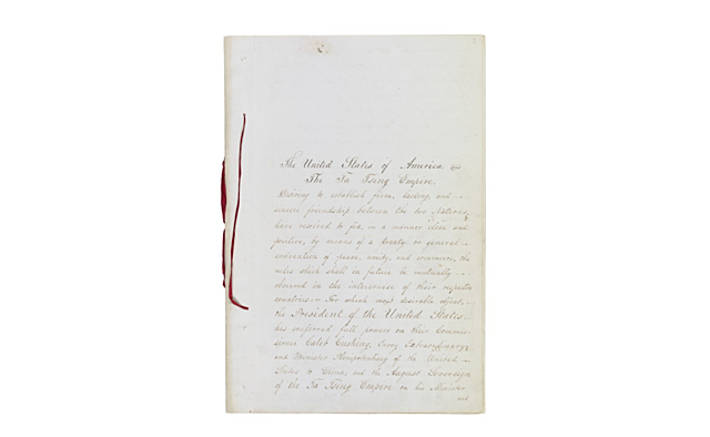 U.S and China sign first treaty.