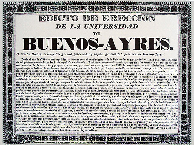 Edicto de erección de la universidad de Buenos Aires