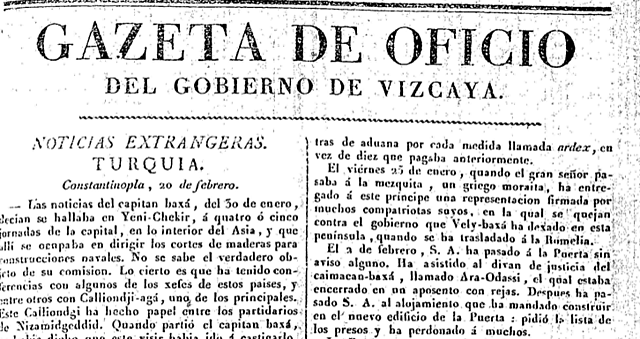 Gazeta de oficio del gobierno de Vizcaya