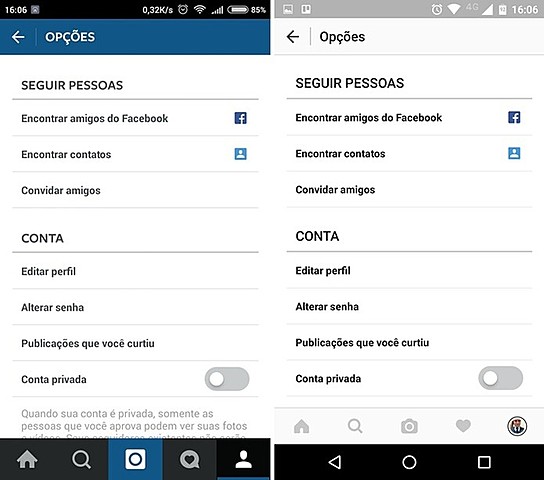 Atualização do layort