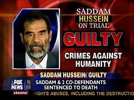 Saddam Hussein is found guilty and executed