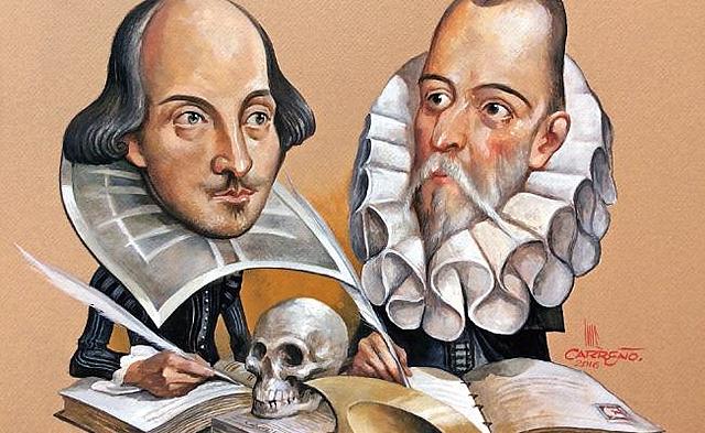 William Shakespeare and cervantes die