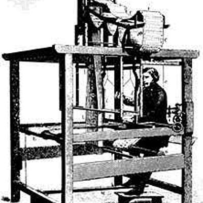 Timeline: Jacquard Loom- Textile 1804- it weaved complex design and automatically controled the warp and weft threads on a silk loom by recording patterns of holes in a string of cards