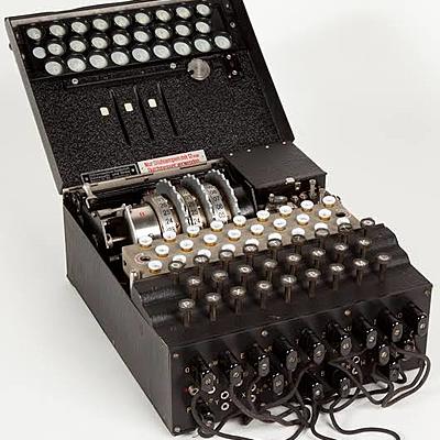Timeline: Enigma 1943- The Enigma machine is a piece of spook hardware invented by a German and used by Britain's codebreakers as a way of deciphering German signals traffic during World War Two.